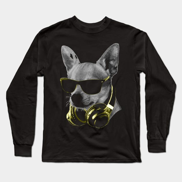 Dj Chihuahua Bling Long Sleeve T-Shirt by Nerd_art